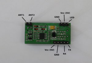 Pin layout of the RDM630. The RDM6300 has the exact same pin layout.